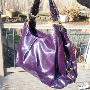 Coach Rare patent leather pleated purple with dust bag included